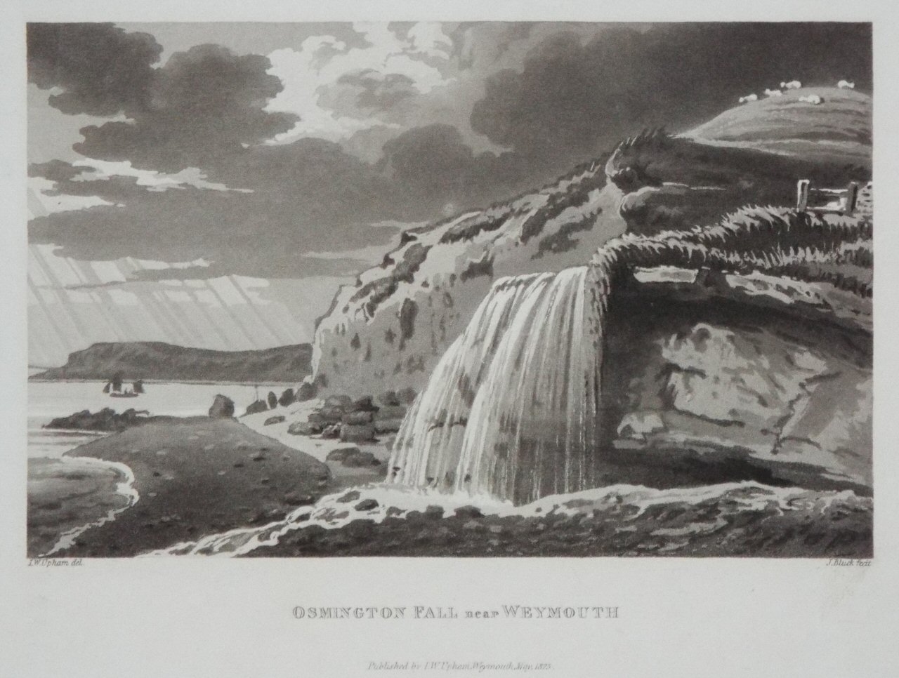 Aquatint - Osmington Fall near Weymouth - Bluck